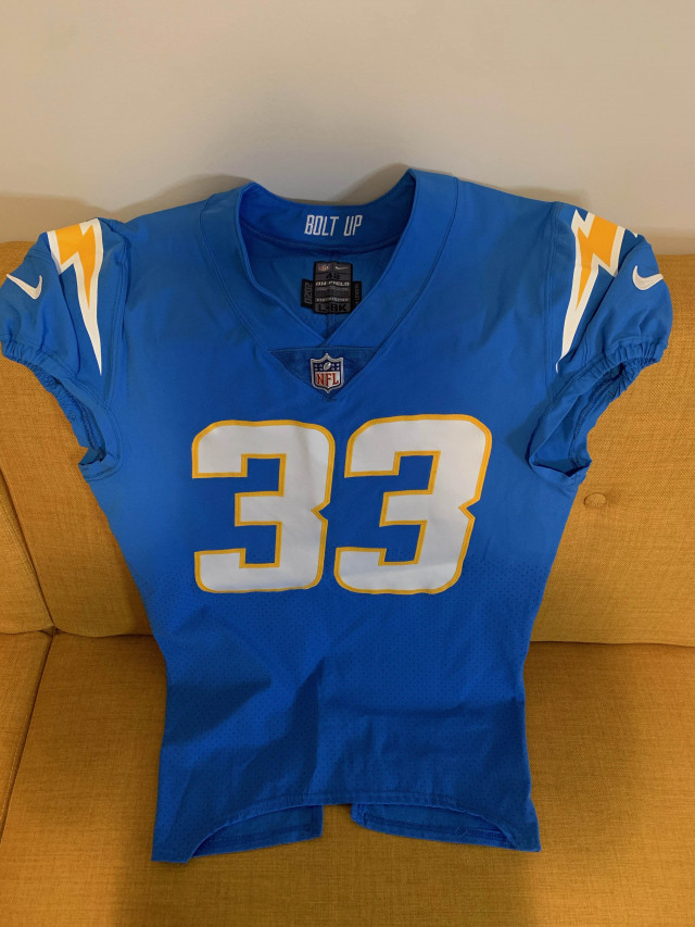 Derwin James Autographed Jersey Worn for Uniform Unveiling and LA Chargers  Scrimmage