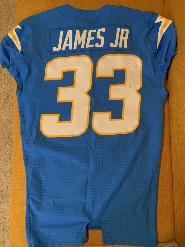 Derwin James Autographed Jersey Worn for Uniform Unveiling and LA Chargers  Scrimmage