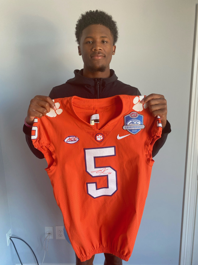 Tee Higgins Autographed Game-Worn Clemson Jersey from 2017 ACC Championship  Game